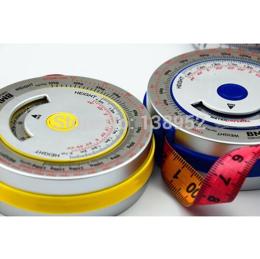 BMI measure tape BMI Calculator Health Tape Measure Mass Index with Retractable,2pcs/lot