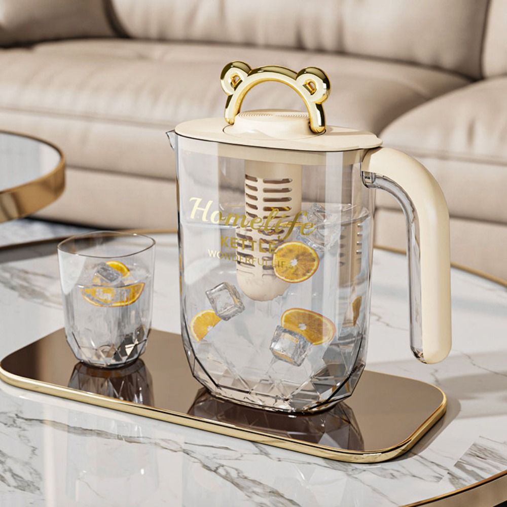 Drinkware Heat Resistant Cold Kettle Transparent with Filter and Cup Water Jug Plastic Large-capacity Water Bottle Jucie