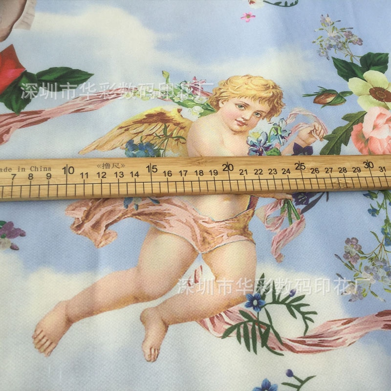 Polyester chiffon fabric brand digital printing dress fabric meter handmade DIY polyester fabric polyester cloth