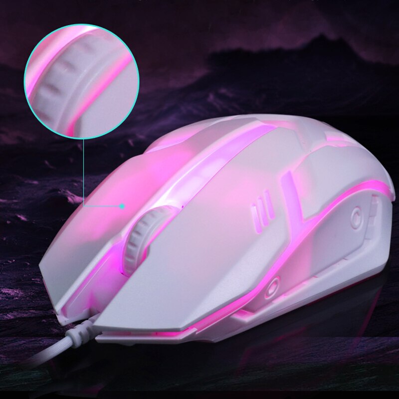Gaming Keyboard Mouse Colorful LED Illuminated Backlit USB Wired PC Rainbow Set Gamer Gaming Mouse and Keyboard Kit Home Office