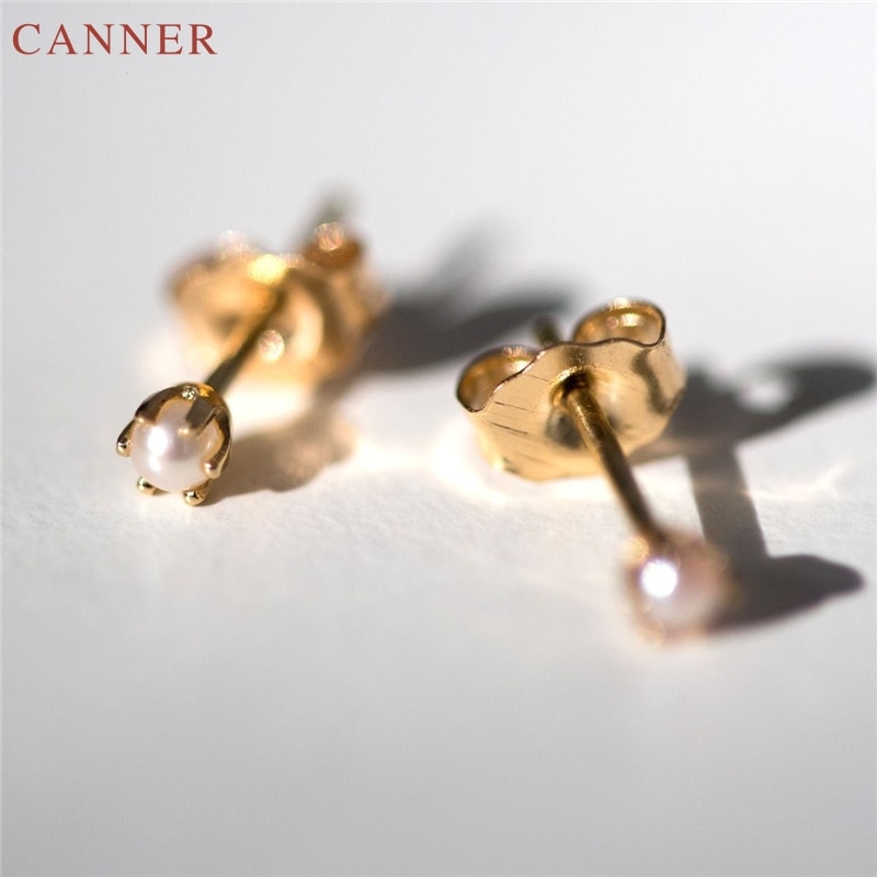 Delicate Pearl Earrings for Women Girls Mini Gold Stud Earrings Jewelry Tiny Earings kolczyki pendientes C40