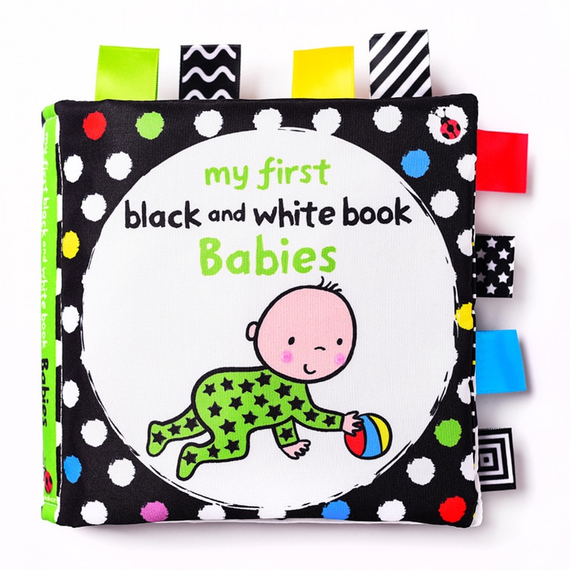 15cm Baby Early Education Cloth Book Visually Stimulated Ringing Paper Does Not Rot, Bite Baby Black and White Label Toy Book
