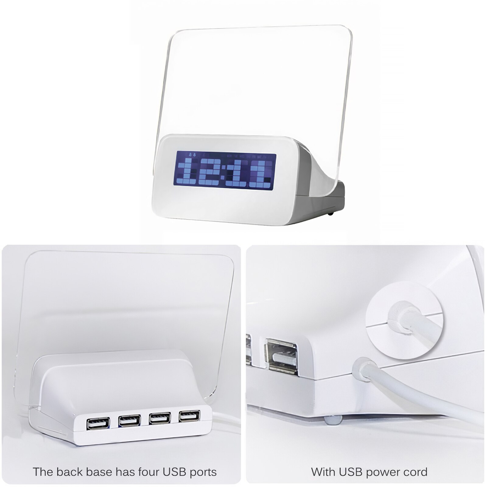 Message Board Digital Alarm Clock Calendar Night Light LED Alarm Clock For Home Office Alarm Clock Multi LED Fluorescent