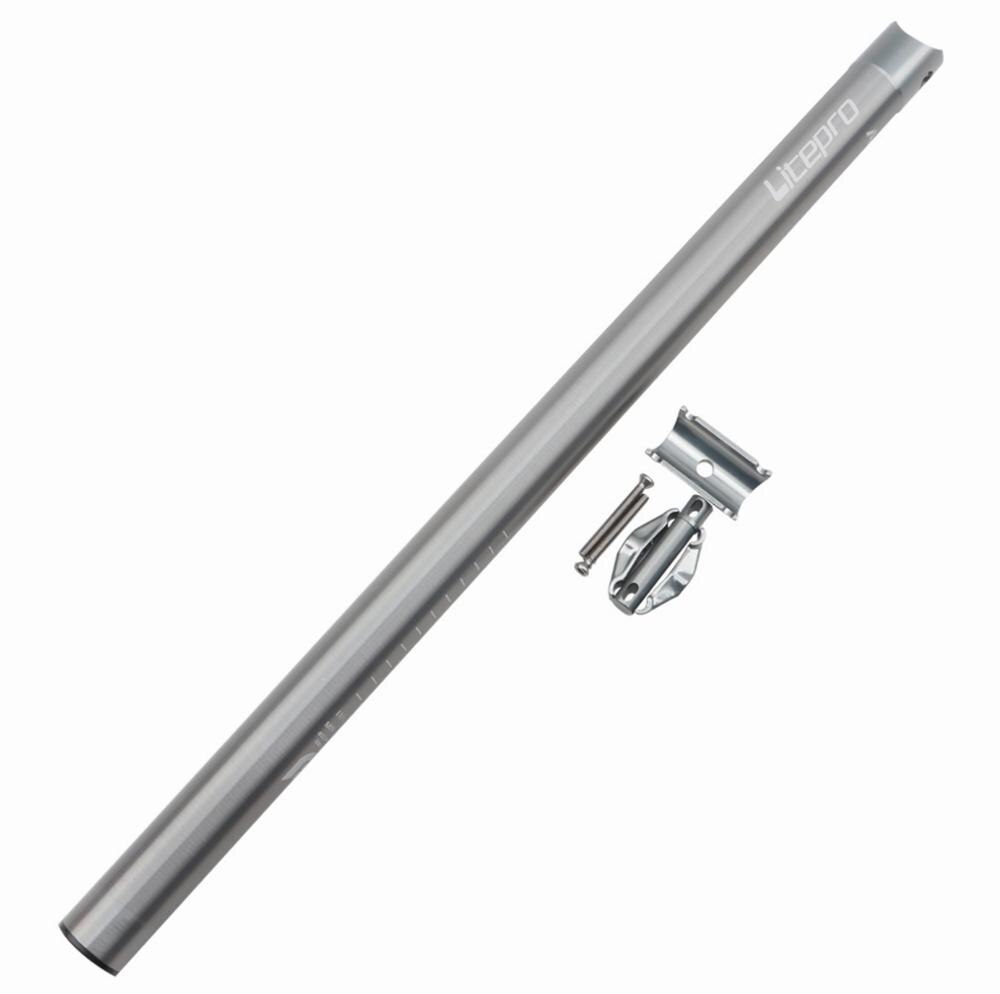 Tija de sillín de bicicleta de 33,9mm x 600mm, ultraligera, de aleación de aluminio, plegable, accesorios para bicicleta: Titanium