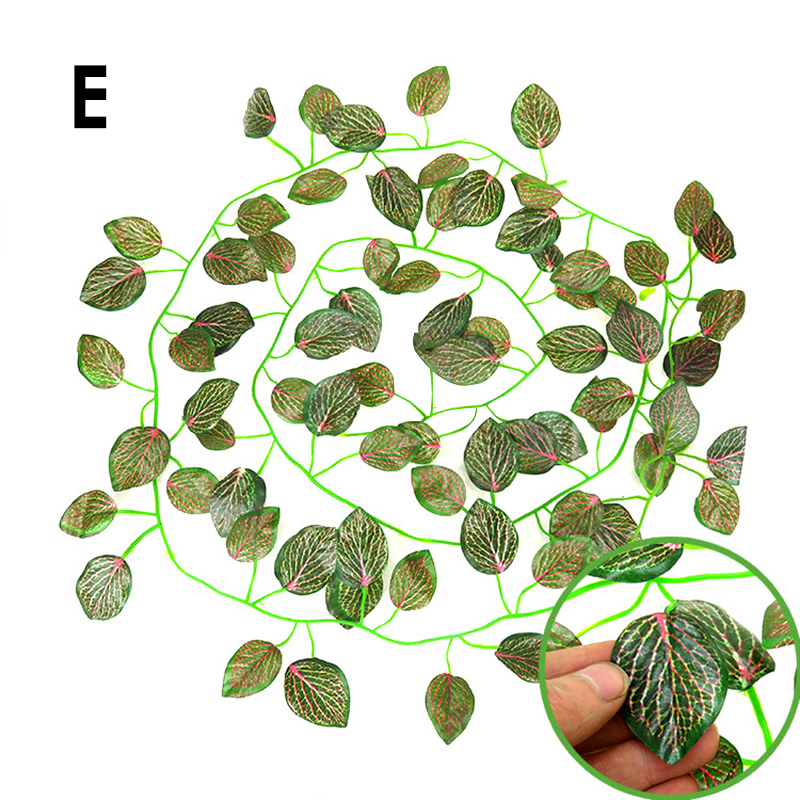1PC Jungle Vines Terrarium Decor Artificial Vine Lizards Flexible Bendable Jungle Climber Reptile Pet Vivarium decorate: E
