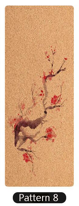 Yoga Mat - Natural Cork & TPE - 183x65cm - Non-Slip - Odorless - Fitness Gym Pilates