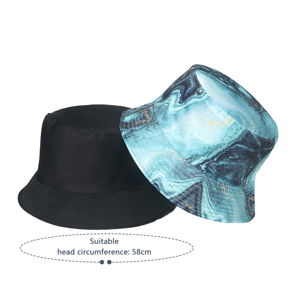 Sun Protection Unisex Boonie Hat Soft Bucket Cap Reversible Double-Side-Wear for Travel Safari Folding Full Print FS99