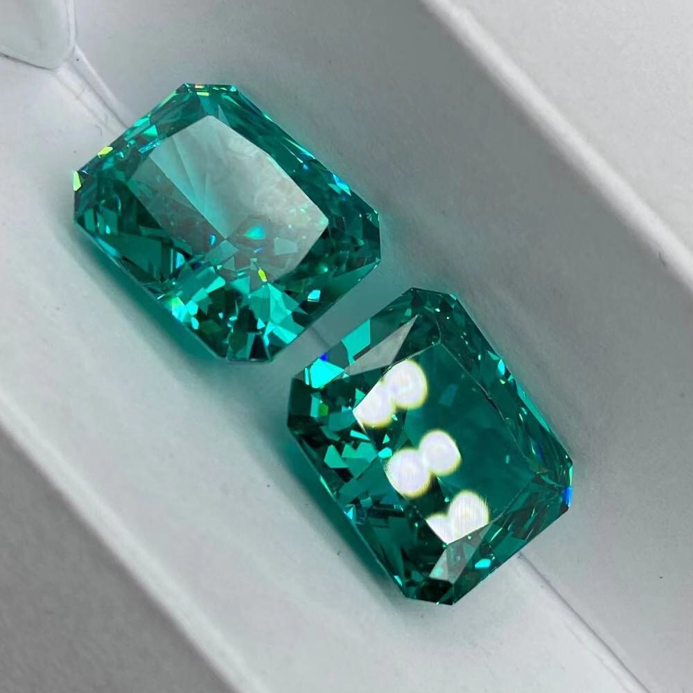 Paraiba Turmalin Eis Blume schneiden Rechteckige Fase Edelstein Reddy Schmuck Zubehör Nackt Stein