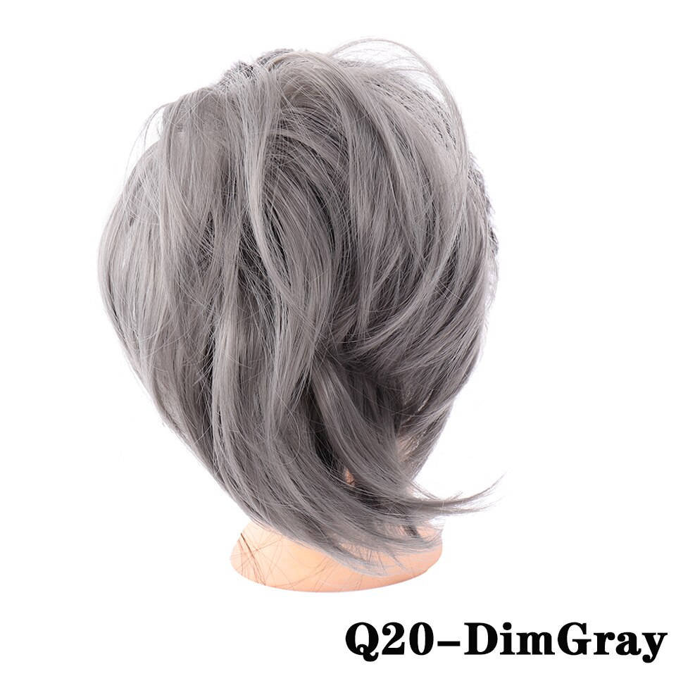 Lupu Grijs Bruin Bed Steil Haar Extensions Pad Elastische Haar Touw Rubber Band Chignon Donut Haar Broodje: P1B/30