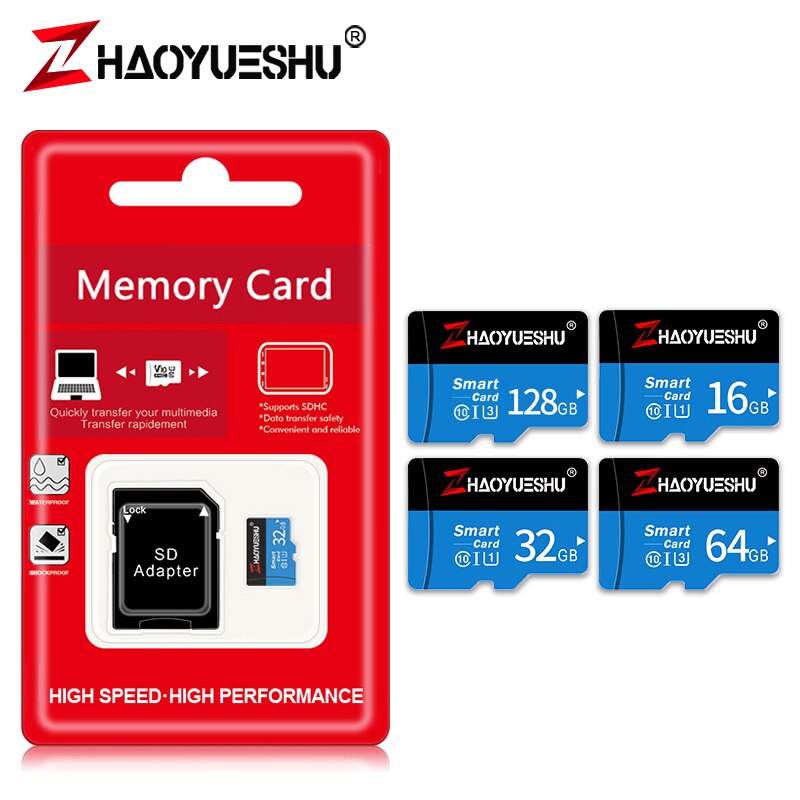 Moderne Stijl Rode Geheugenkaart 8Gb 4Gb Micro Sd Kaart Blauw Tf Card 16Gb 32Gb Geheugen stick Voor Mobiele Telefoon Met Sdhc/Sdxc Kaart