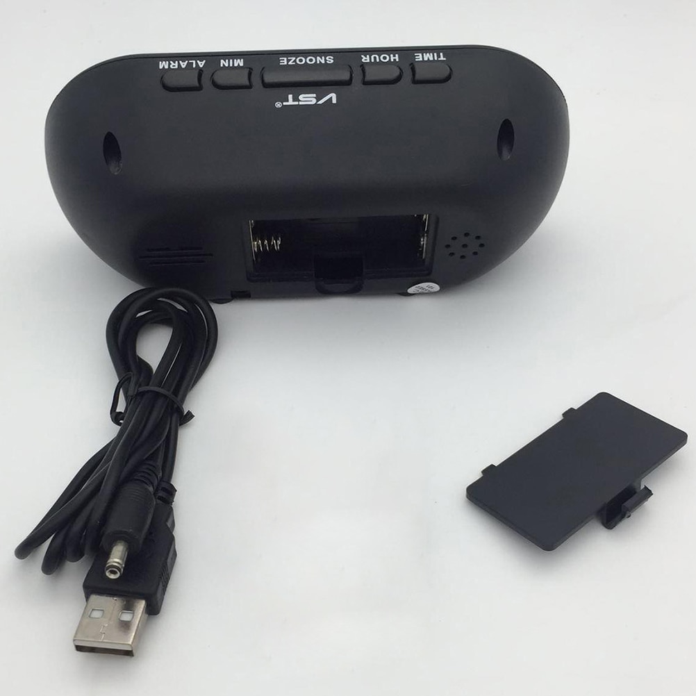 USB LED Alarm Clock Clock Multi-Function Digital Alarm Clock for Home School (Red)