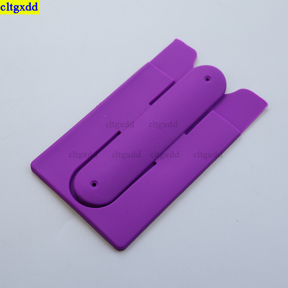 Cltgxdd 1 peça titular do cartão de telefone preguiçoso elástico silicone id do telefone titular do cartão de crédito adesivo universal carteira titular do cartão: Prateado