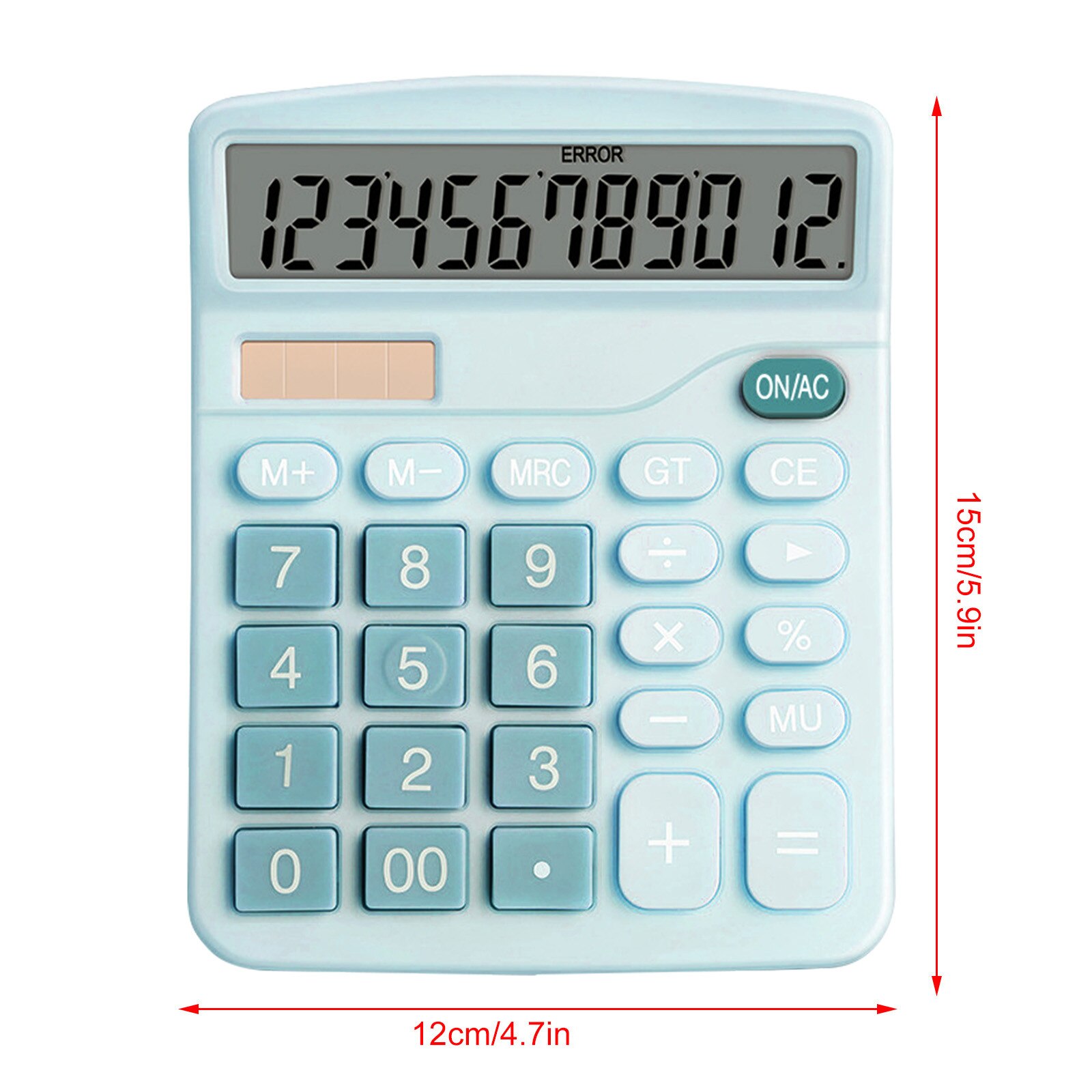 Rekenmachine 12 Digit Desktop Basic Calculato Dual-Power Met Grote Lcd Display