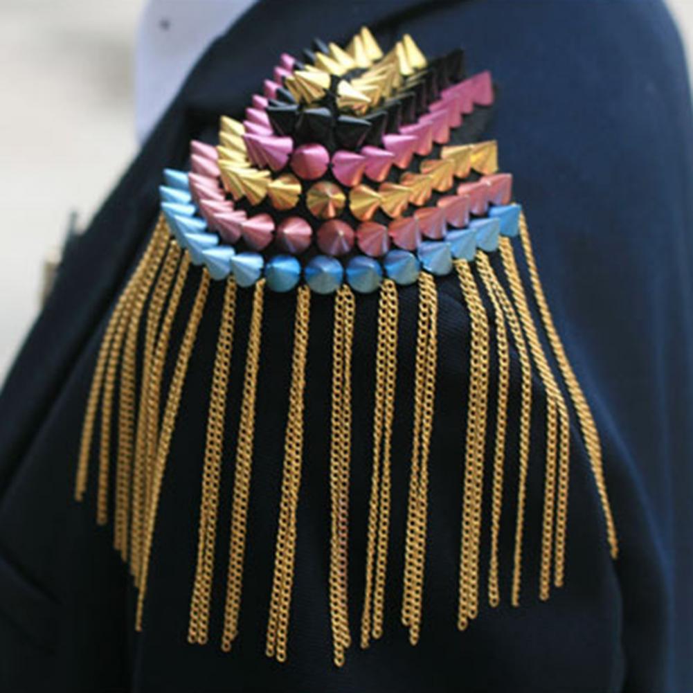 Jahrgang Schulter Brosche Zubehör Quasten Punk Schmuck Jahrgang Fransen Epaulette Schulter Abzeichen Kleidung Dekor