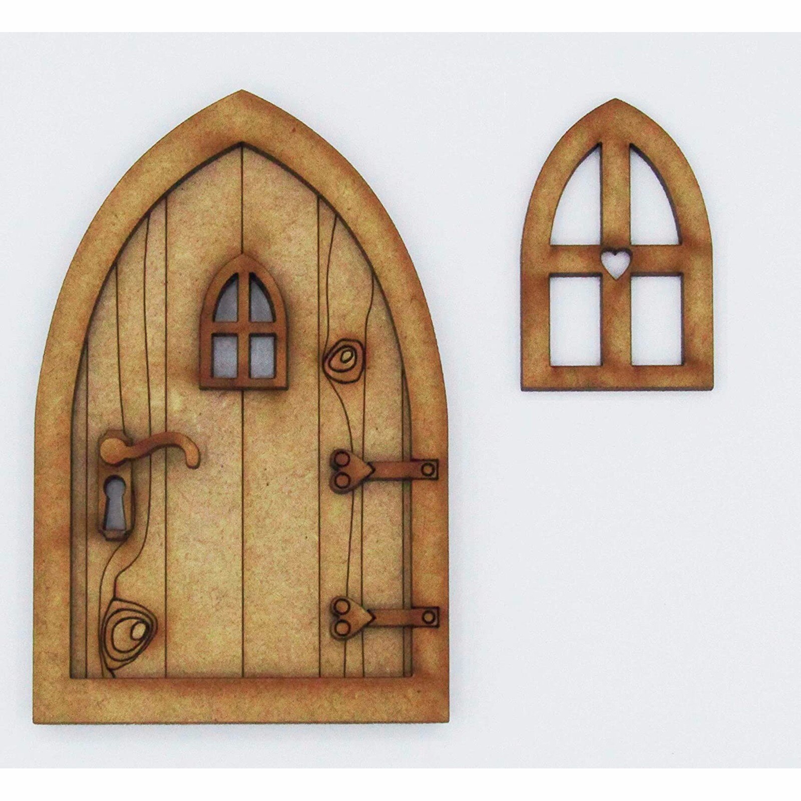 DIY Pascua decoración Elf puerta forma de en blanco de la puerta de madera de dormir puerta decoración artesanal Kit con Flowe árbol para jardín de caca