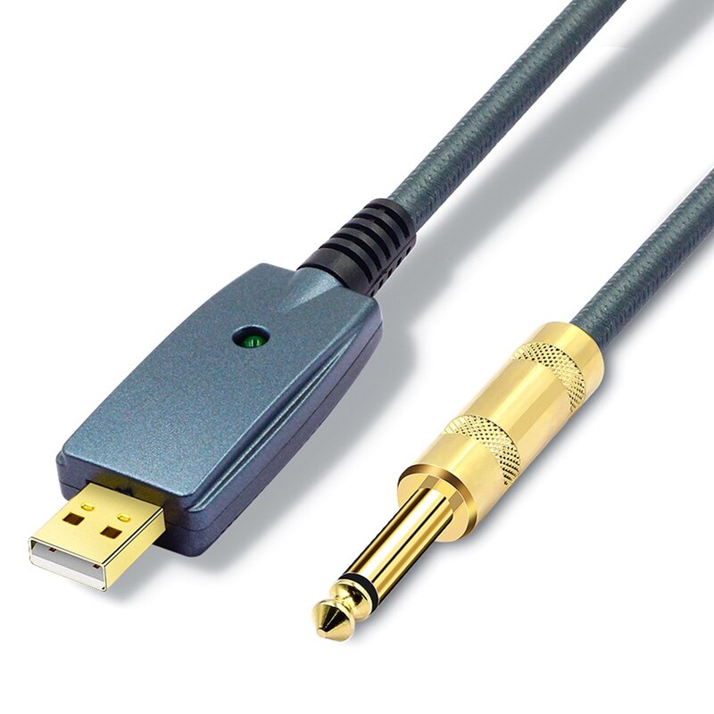 AD-USB to Guitar Cable Interface Male to 6.35mm Jack Electric Guitar Accessories Audio Connector Cord Adapter: Default Title