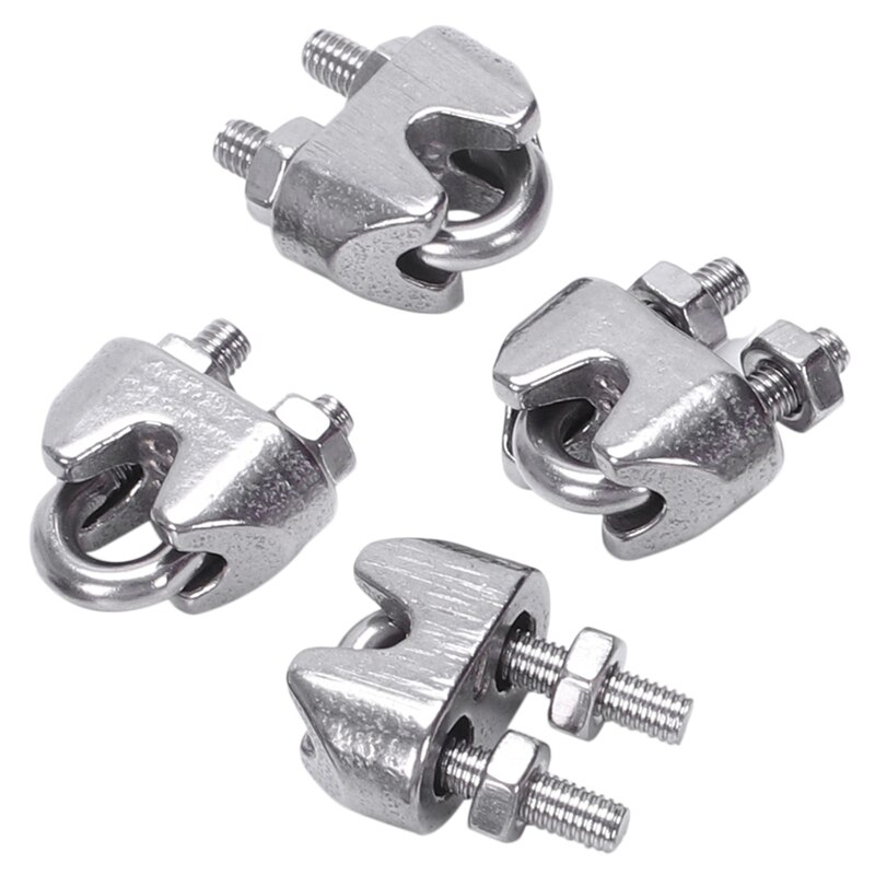 22 st rostfritt stål vajer kabel klämma fästelement vajer kabel rep grepp klämmor bromsok , 12 st 2mm & 10 st m