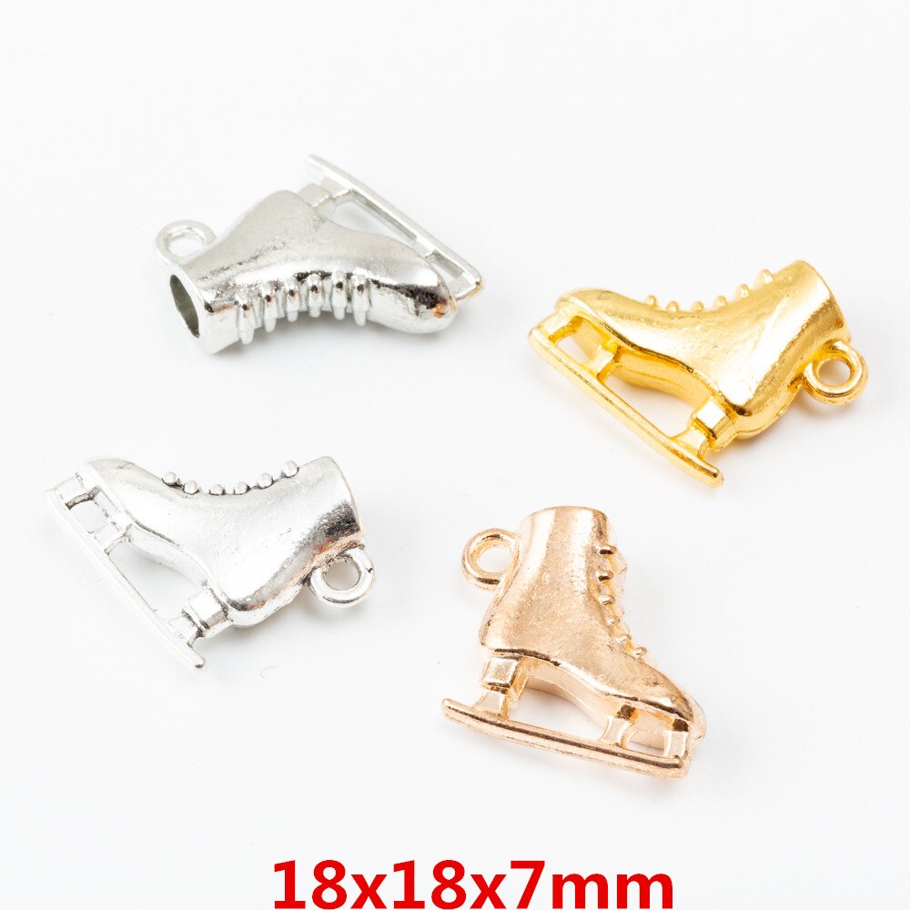 10 pçs do vintage antigo patins de gelo liga zinco encantos pingente adequado para diy pulseira colar metal jóias acessórios 6241