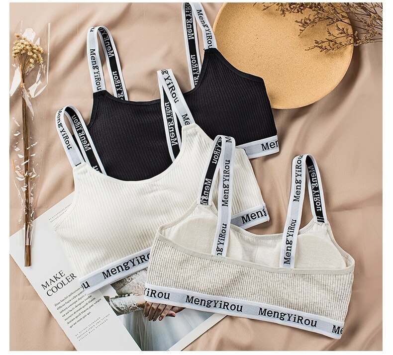Sujetador sin costuras de copa completa para mujer, Bralette transpirable con letras de alambre, Top de tubo, Bralette de hilo, 2022