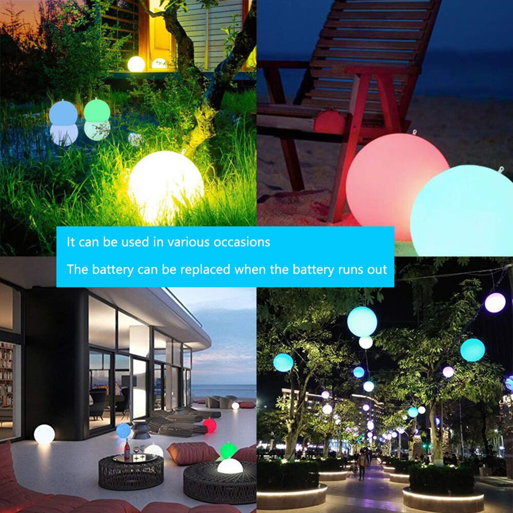 40CM/60CM Glowing Beach Ball remote control LED light Swimming Pool Toy 13 Colors Glowing Ball Inflatable LED Beach Ball
