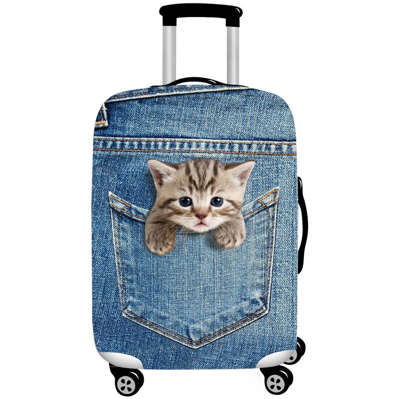 TLDGAGAS Stretch Fabric Cute Cat Luggage Protective Cover Suit 18-32 Inch Trolley Suitcase Case Covers Travel Accessories: B / M