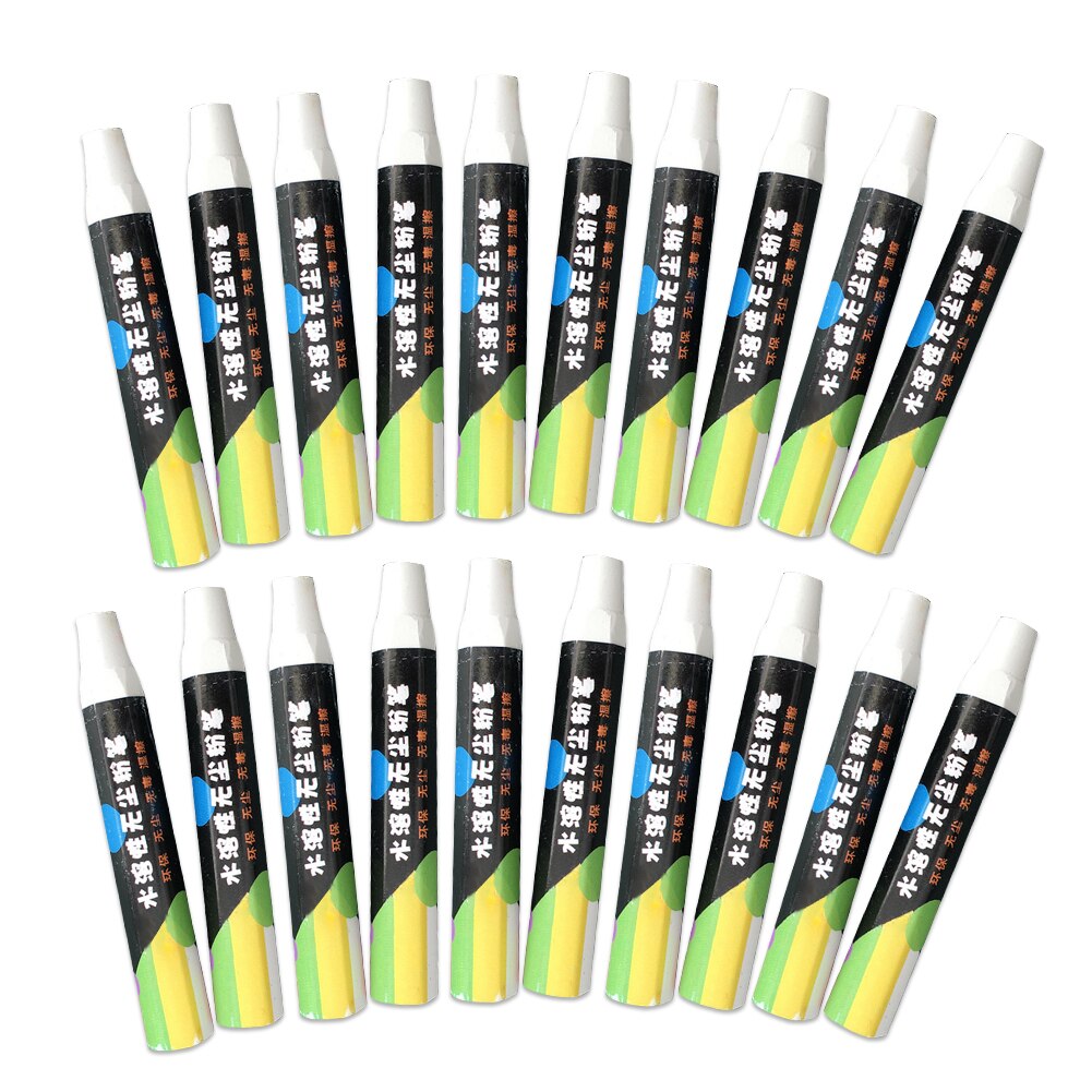 20pcs Easy Wipe Office Supplies Doodle Mark Teaching Stationary Water Soluble Chalk Non Toxic Dust Free School Eco Friendly