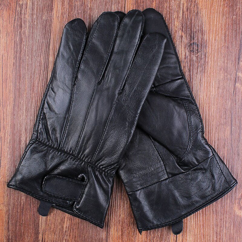 Men's Gloves Black Winter Mittens Keep Warm Windproof Driving Gloves Male Autumn Winter Leather Gloves Business