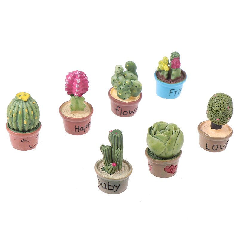 5pcs 1/12 Dollhouse Miniature Accessories Mini Succulent Bonsai Simulation Potted Plant Model Toy Random style