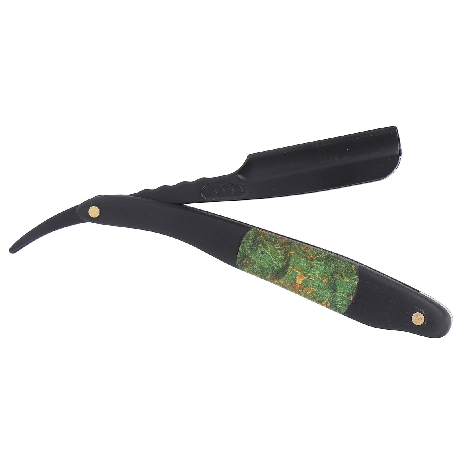 Manual Shaving Blade Holder Feather Pattern Straight Edge Blade Holder for Hair Salon Barber