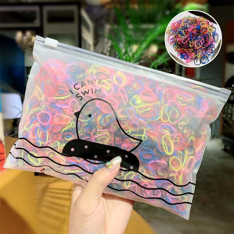 1000 Pcs Meisjes Haar Accessoires Nylon Banden Elastische Haarbanden Kinderen Paardenstaart Houder Elastiekjes Kids Hoofdband Gom Voor Haar: 2