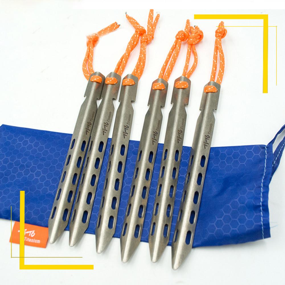 1Pc Ultralight Titanium Tentharingen Outdoor Camping Tent Stakes Voor Zand Heavy Duty Draagbare Tent Nail Voor Tuin Picknick