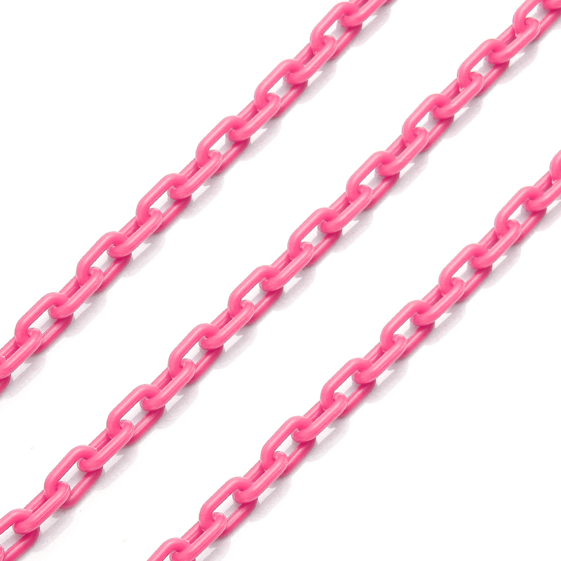 SAUVOO 5m Colorful Acrylic Link Chain Closed Soldered Cable Chain For Necklace Bracelet Making Plastic Chain Links 13.5x7.5mm: PURPLE