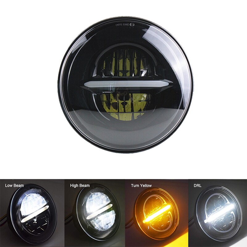 Motorcycle 7 inch LED Headlight for Harley Touring Ultra Classic Electra Street Glide Road King Yamaha Motorcycle Headlamp: Type I