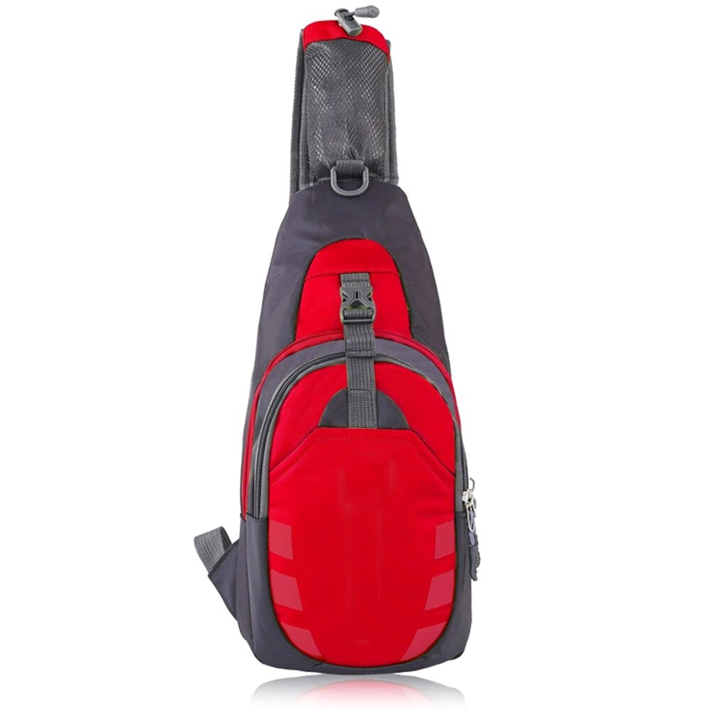 Unisexe Nylon sacs de poitrine voyage sac à bandoulière hommes femmes épaule sacs de messager UND: Rouge
