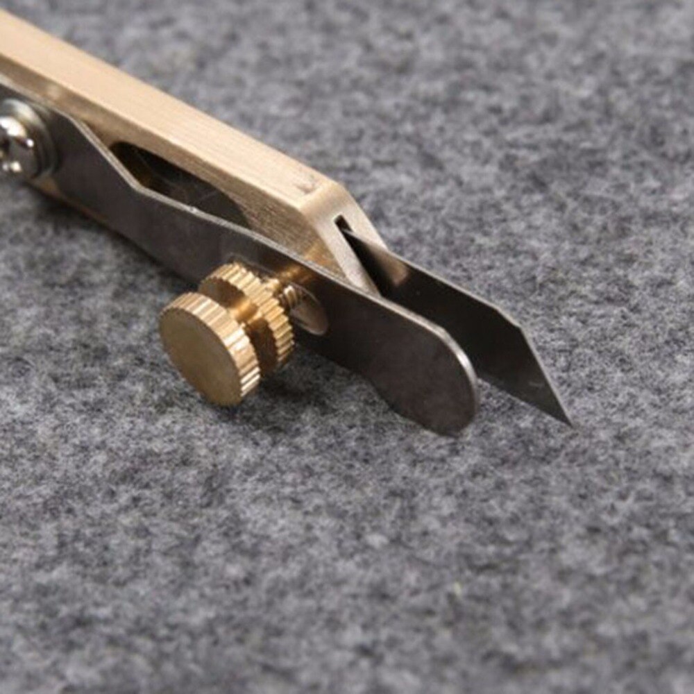 Leather Craft Tools DIY Incision Cutter Copper Trimming with Blade Leather Cutting Tool DIY Accessories Style