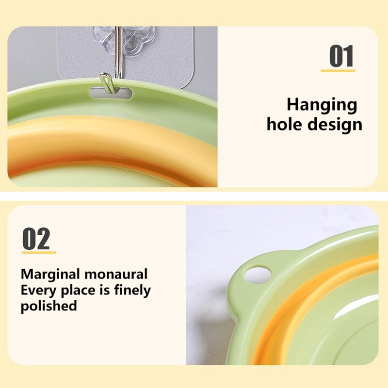Foldable Washbasin Portable Plastic Basin For Outdoor Travel Multi-functional Vegetable Washing Basin Laundry Tub For Bathroom