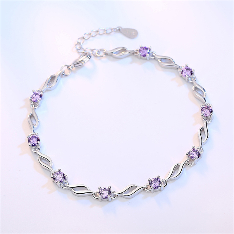 Heldere CZ Armbanden Voor Vrouwen Sieraden Trendy Zilver 925 Sterling Armband Meisje Prinses Feestaccessoires Vrouwelijke Hand Bijou: Black