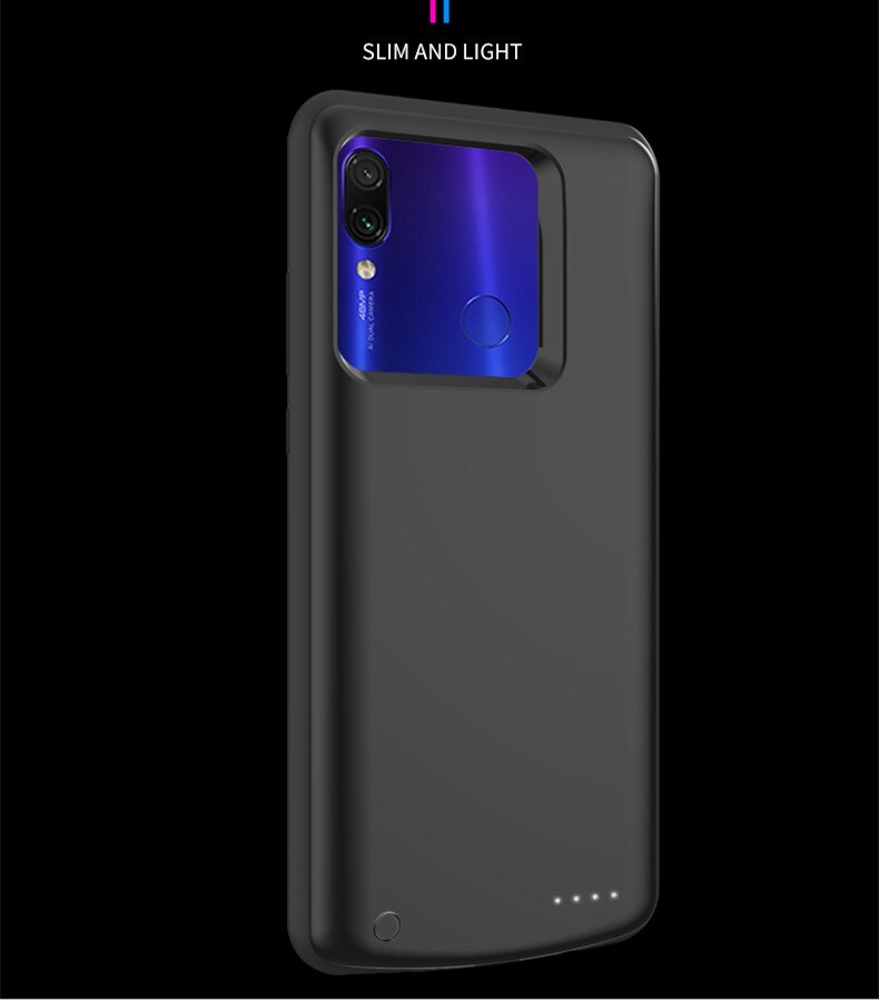 Funda de cargador de batería para Xiaomi Redmi Note 8T, 5000mah, marco de silicona delgada, a prueba de golpes, paquete de energía de respaldo, funda de cargador, Capa