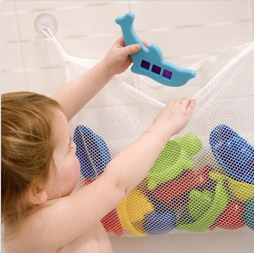 Baby badeværelse mesh taske til bad legetøj tegneserie vandtæt arrangør nettet børn kurv badeværelse legetøj