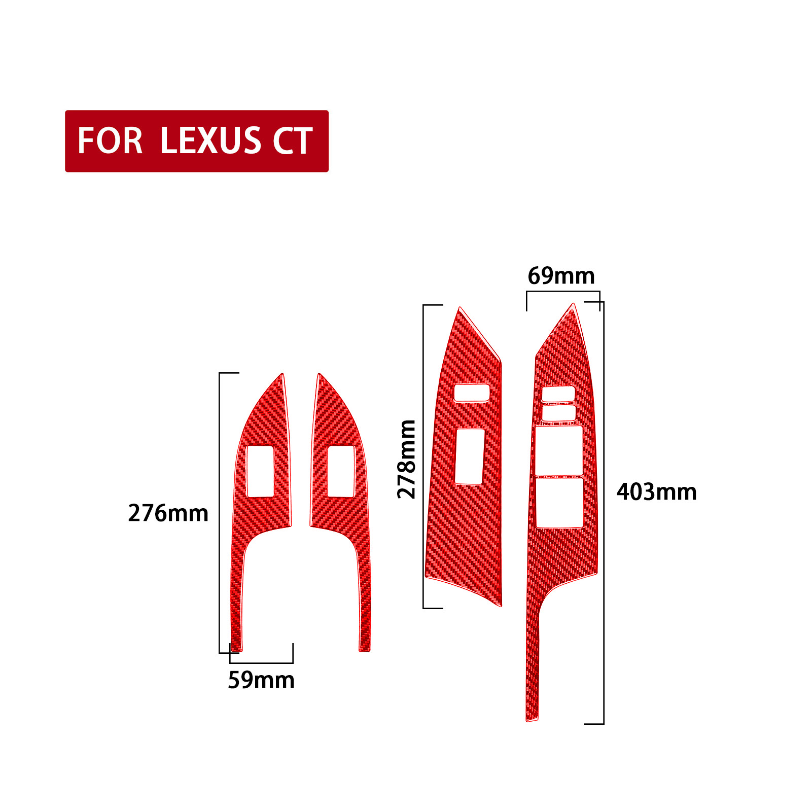 Pegatina de fibra de carbono para ventana Interior de Lexus CT 200h, , , , , , , , accesorios: Blanco