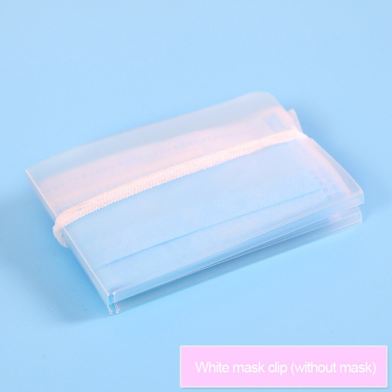 10 PCS PP Mask Storage Folder Foldable Temporary Storage Box Portable Plastic Bag Safe Storage Box Unisex Mask Storage Clip: white