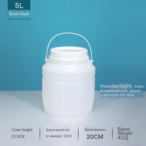 Translucent plastic bucket with handle and Lid Food,water,cereals storage container home kitchen organizer WJ51935: 5L-C