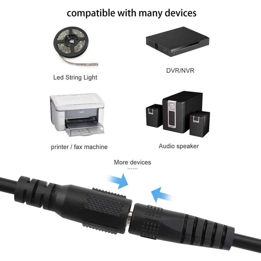 Câble d'extension d'adaptateur d'alimentation 5V, 1a/2a, 3.5x1.35mm, mâle/femelle, 1M/3M/5M/10M, pour caméra de vidéosurveillance et routeur