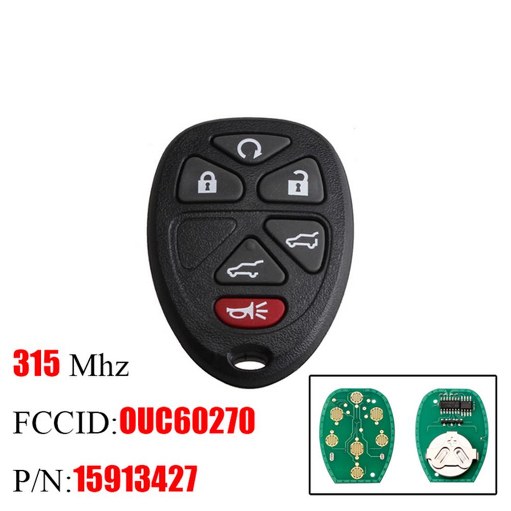 Control remoto de entrada clave 6 botones remoto de la llave de control remoto llave de coche llavero con mando a distancia para Chevrolet Original las llaves del coche.
