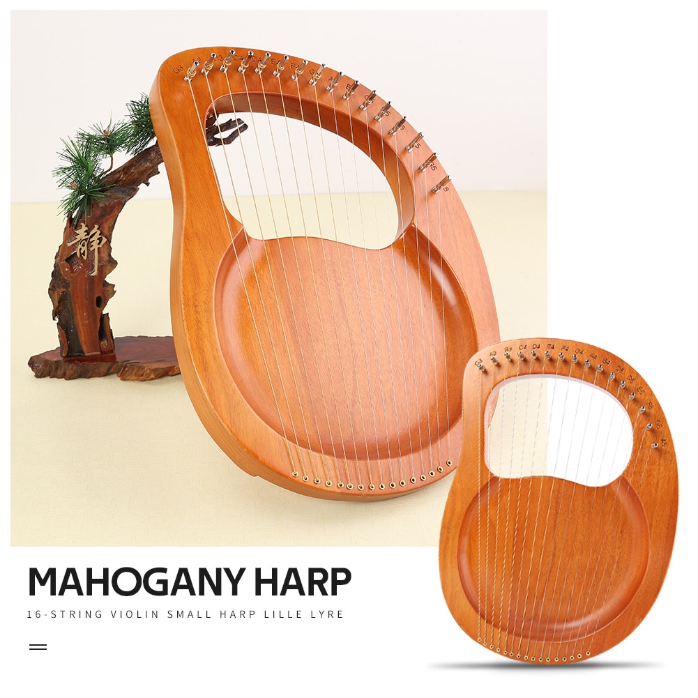 Reno, 16 cuerdas, caoba, Lira, arpa, instrumento Musical, Instrumentos Musicales de para principiantes