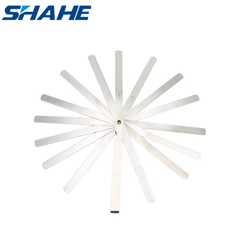 Shahe bärbar 150 mm längd 17 blad bladmätare metrisk bladmått 0.02-1.00 mm mätverktyg