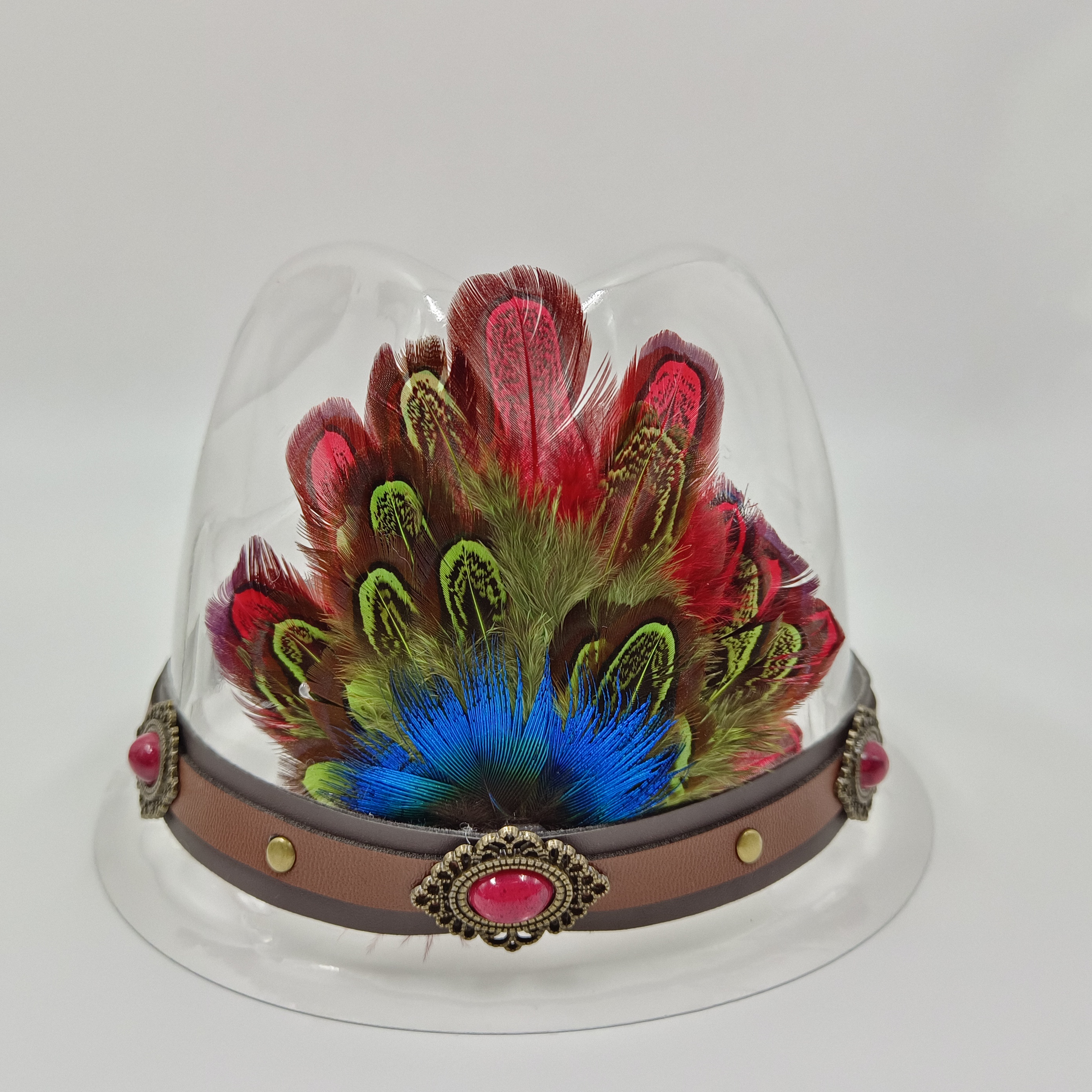 Hat accessories Feather knitted style various hat accessories jazz cowboy hat fedora hat straw hat for men and women: Beige