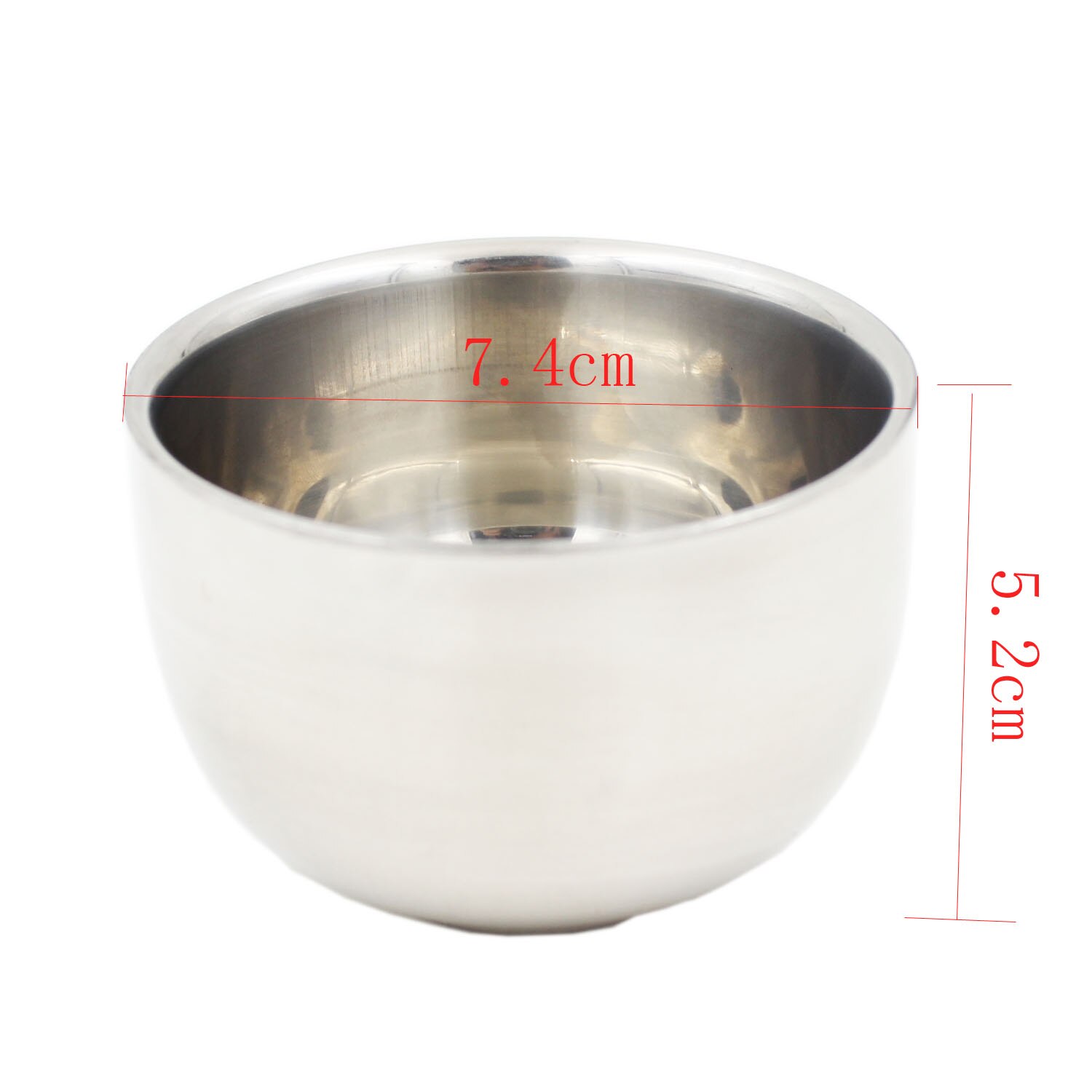 Double Stainless steel shiny shaving bowl shave soap mug