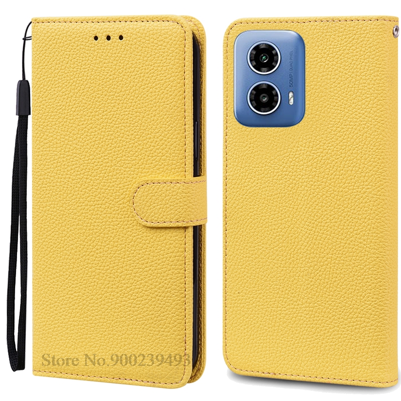 For Motorola G04 Case Leather Wallet Flip Phone Case For Moto G04 Case Book Cover For Motorola Moto G04 Case Cover Fundas Shell: Gold