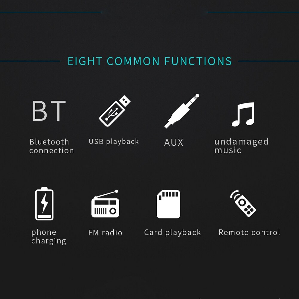 Car MP3 Radio Aux Bluetooth Card Reader Phone Charging Rca Audio Output Bass Automotive Electronic Accessories